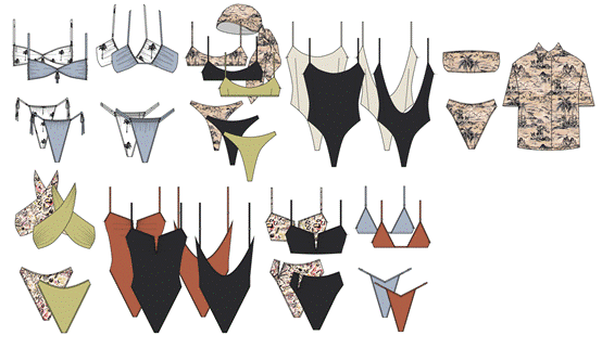 A collection of different types of swimsuits

AI-generated content may be incorrect.